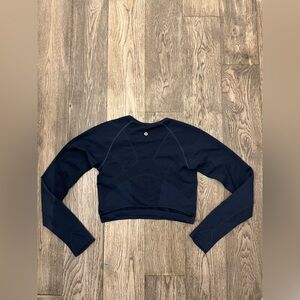 Lululemon Cropped Athletic Long Sleeve Top Navy Blue Size XS
